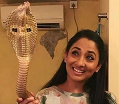 Image result for telugu TV actress Shruti with snake